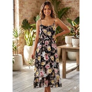 Supply & Demand Maxi Dress Womens Sz S Botanical Fairy Romantic USA Ethereal